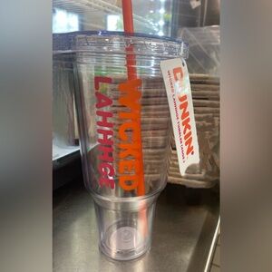 Dunkin’ Donuts 2024 Wicked Lahhhge Large Acrylic Travel Tumbler Cup 40oz Huge